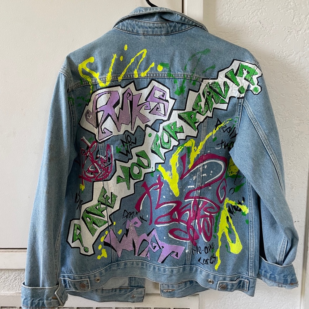 Topshop Denim graffiti jacket - Picture 3 of 6